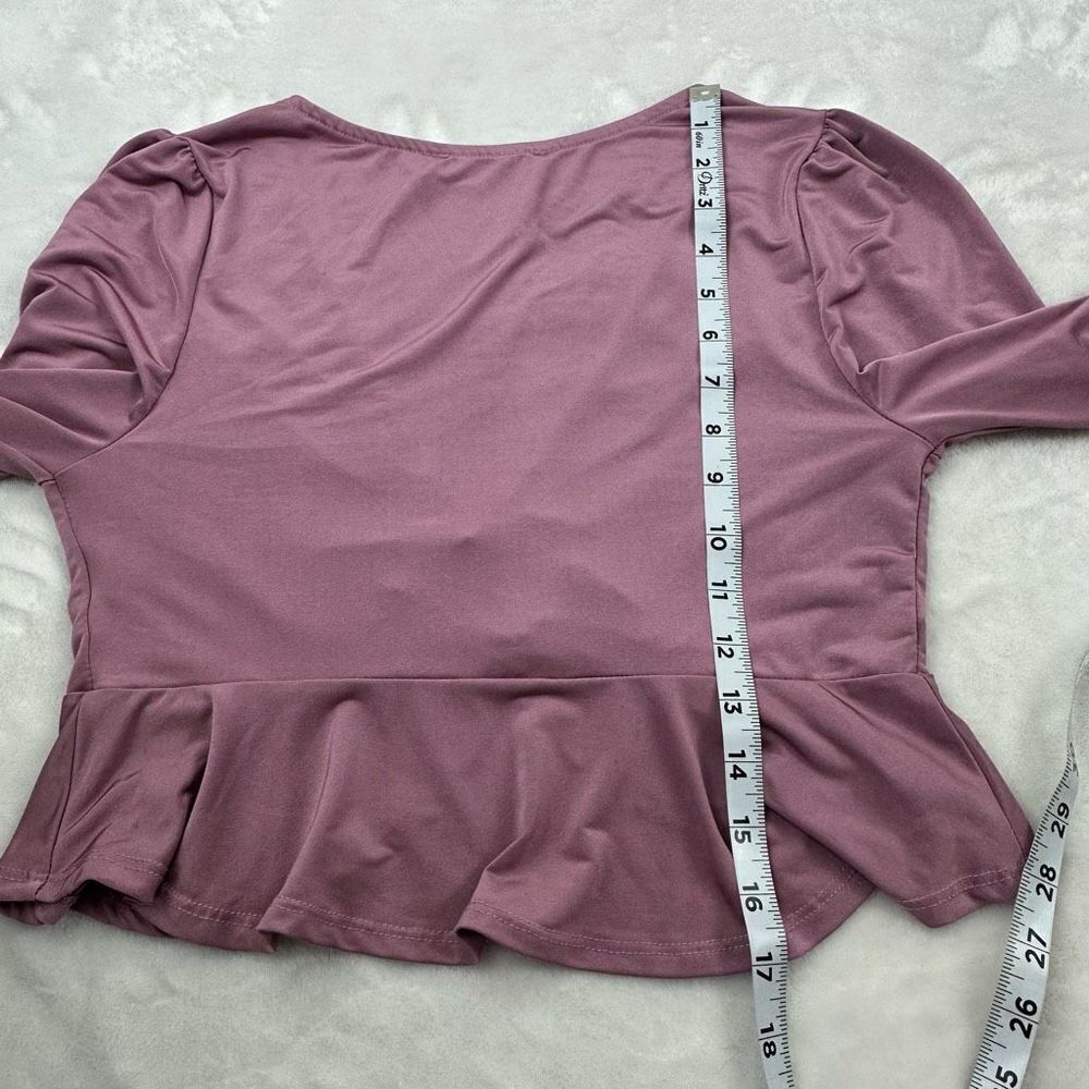 American Threads lavender cropped blouse size M - Picture 8 of 8